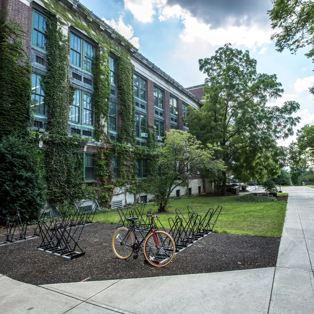 A school exterior.