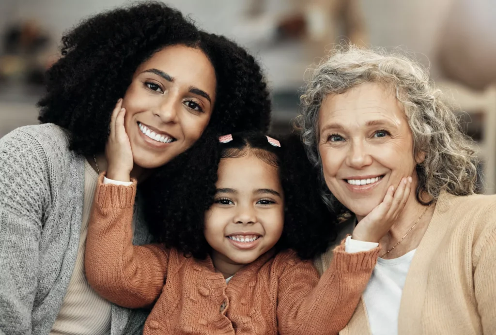 Three generations of women in one family.