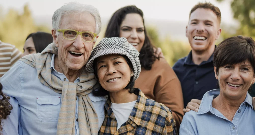 A multigenerational family group.